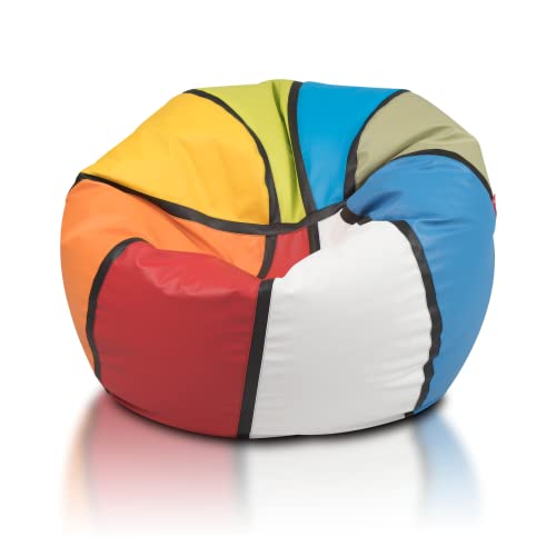 Ecopuf Basketball – Sitzsack Fussball XL - Spielkissen aus Kunstleder - Ideal für Fußballfans, Kinder - Sitzsack Wohnzimmer - Sitzpouf Samt - Gaming Stuhl Pouf Sack - 100x55cm, Mix: Basketball von Ecopuf