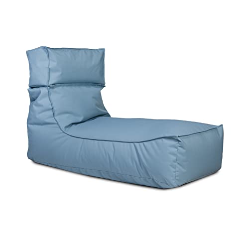 Ecopuf Camel Sitzsack Chaise Longue | Pouff-Sessel für den Außenbereich, wasserdicht, mit Kopfstütze und abnehmbarer Fußstütze – Sessel aus Polyester Oxford 600D Waterproof von Ecopuf