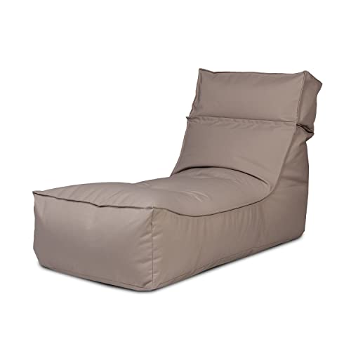 Ecopuf Camel Sitzsack Chaise Longue | Pouff-Sessel für den Außenbereich, wasserdicht, mit Kopfstütze und abnehmbarer Fußstütze – Sessel aus Polyester Oxford 600D Waterproof von Ecopuf