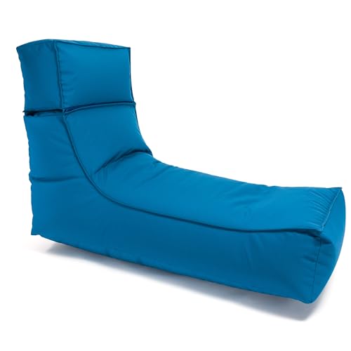 Ecopuf Camel Sitzsack Chaise Longue | Pouff-Sessel für den Außenbereich, wasserdicht, mit Kopfstütze und abnehmbarer Fußstütze – Sessel aus Polyester Oxford 600D Waterproof von Ecopuf