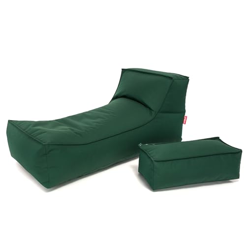 Ecopuf Outdoor Sitzsack Relaxliege Camel – wetterfester Sitzsack Sessel mit Abnehmbarer Kopfstütze – UV-resistenter Bean Bag – für drinnen und draußen von Ecopuf