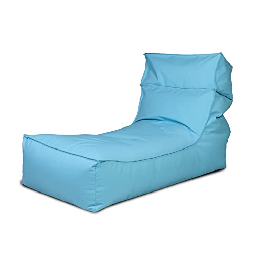 Ecopuf Camel Sitzsack Chaise Longue | Pouff-Sessel für den Außenbereich, wasserdicht, mit Kopfstütze und abnehmbarer Fußstütze – Sessel aus Polyester Oxford 600D Waterproof von Ecopuf