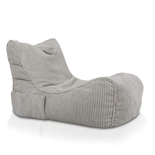 Ecopuf Flavio - Sitzsack Cord Sessel Mit Füllung Chaiselongue - Indoor Beanbag aus Velvet - Sitzsäcke für relaxtes Sitzen & Liegen - Sitzsack Sessel mit Tasche und Griff - 80x50x60 cm von Ecopuf