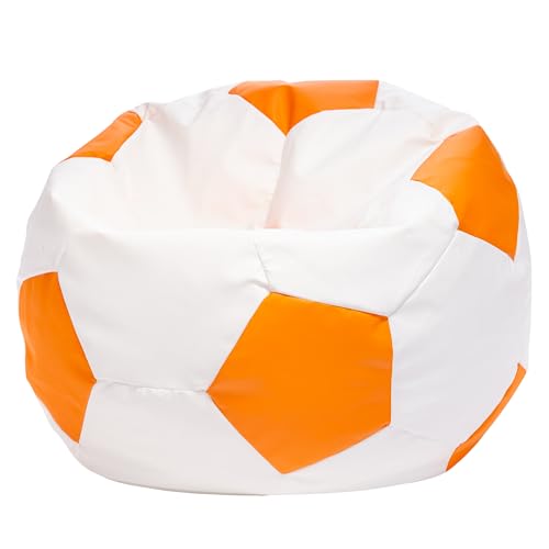 Ecopuf Sitzsack Ball - Bean Bag Ball - Sitzsäcke fur Gaming Sack - Zubehör für Fussball Kinderzimmer - Öko-Leder - 65x45cm, Orange E4 Ecopuf Sitzsack Ball - Bean Bag Ball - Sitzsäcke fur Gaming Sack - Zubehör für Fussball Kinderzimmer - Öko-Leder - 65x45cm, Orange E4 von Ecopuf