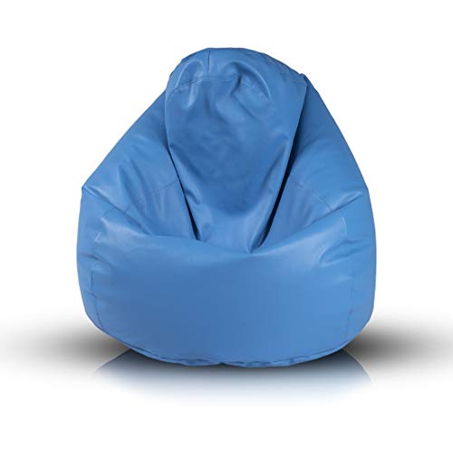 Ecopuf Fuzzy Sitzsack aus Kunstleder – gepolsterter Sitzsack mit doppeltem Reißverschluss – 80 x 110 cm von Ecopuf