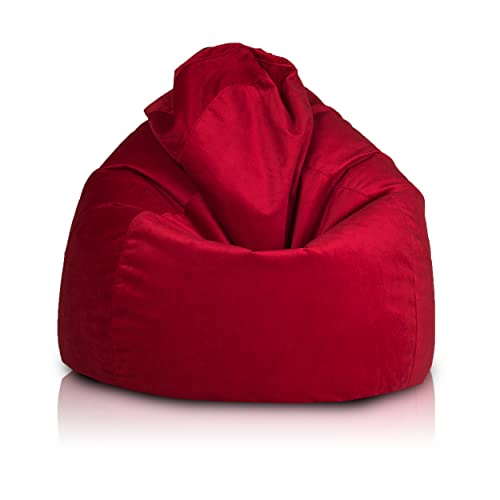 Ecopuf Fuzzy - Sitzsack Pouf Sessel Sack aus Mikrofaser - Hocker zum Sitzen - Puff Sessel Relax - Pouf Sack mit Polystyrolkugelpolsterung - Wohnungseinrichtung - 80x110 cm - Rot A12 Ecopuf Fuzzy - Sitzsack Pouf Sessel Sack aus Mikrofaser - Hocker zum Sitzen - Puff Sessel Relax - Pouf Sack mit Polystyrolkugelpolsterung - Wohnungseinrichtung - 80x110 cm - Rot A12 von Ecopuf