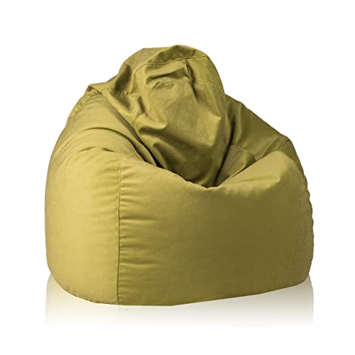 Ecopuf Fuzzy | Sitzsack aus Mikrofaser mit Plüsch | Schlumpf zum Sitzen abnehmbar | Puff Relaxsessel | Sitzsack mit Füllung aus Polystyrolkugeln | Größe 80 x 110 cm von Ecopuf