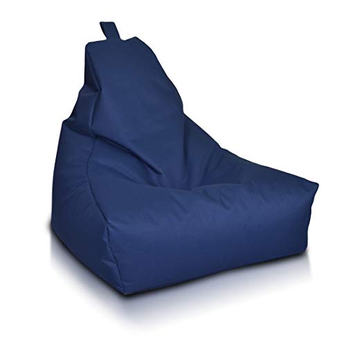 Ecopuf - Keiko M Pouf Sessel Outdoor - Sitzsack mit Griff - Robuster Stoffsack - Entspannungssessel - Wohnungseinrichtung - Sessel Größe M - 100x80x85cm, Blau Nc8 von Ecopuf