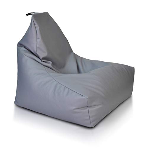 Ecopuf Keiko M Sitzsack - Outdoor und Indoor Beanbag aus Kunstleder mit Anti-Verlust Reißverschluss - 100x85 cm von Ecopuf