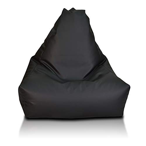 Ecopuf Keiko M Sitzsack - Outdoor und Indoor Beanbag aus Kunstleder mit Anti-Verlust Reißverschluss - 100x85 cm von Ecopuf