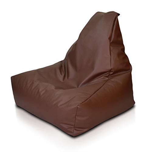 Ecopuf Keiko S Sitzsack - Outdoor und Indoor Beanbag aus Kunstleder mit Anti-Verlust Reißverschluss - 75x70 cm von Ecopuf