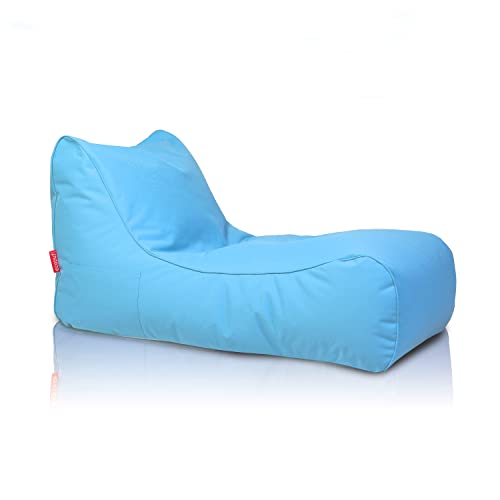 Ecopuf Master Sitzsack Outdoor Sonnenliege Chaise Longue XL Farbe BLAU Beanbag mit Seitliche Aufbewahrungstasche Chaiselongue 100% Waterproof mit Füllung Dim 115X65X60 cm von Ecopuf