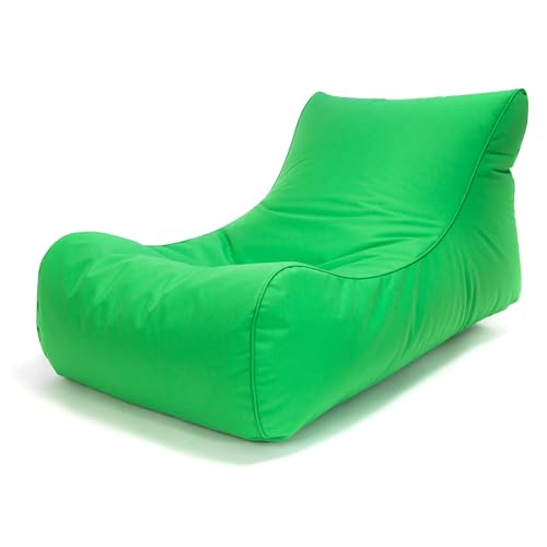 Ecopuf - Master Pouf Sessel Outdoor Chaise Longue - Sitzsack mit Staufach und Griff - Robuster Stoffsack - Entspannungssessel - Wohnungseinrichtung - 115x65x60cm, Grün M9 von Ecopuf