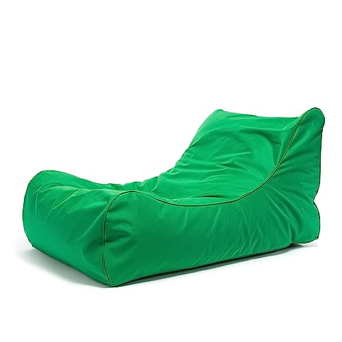 Ecopuf - Master Polyester Pouf Sessel Outdoor Chaise Longue - Sitzsack mit Staufach und Griff - Robuster Stoffsack - Entspannungssessel - Wohnungseinrichtung - 115x65x60cm, Grün Nc20 von Ecopuf