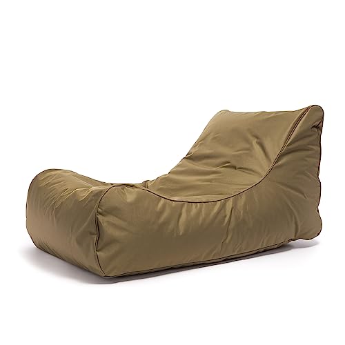 Ecopuf - Master Polyester Pouf Sessel Outdoor Chaise Longue - Sitzsack mit Staufach und Griff - Robuster Stoffsack - Entspannungssessel - Wohnungseinrichtung - 115x65x60cm, Tobacco Nc19 von Ecopuf