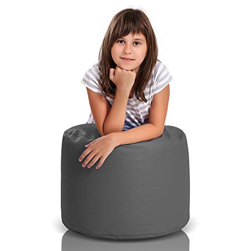 Ecopuf Point | Pouf Sitzhocker 55x40 aus Kunstleder | Pouf Hocker Runder Sitzpouf | Indoor und Outdoor als Fußhocker Yoga-Sitzkissen, Meditationskissen geeignet | Mit Polystyrol Füllung (EPS Perlen) von Ecopuf