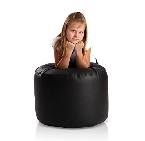 Ecopuf Point | Pouf Sitzhocker 55x40 aus Kunstleder | Pouf Hocker Runder Sitzpouf | Indoor und Outdoor als Fußhocker Yoga-Sitzkissen, Meditationskissen geeignet | Mit Polystyrol Füllung (EPS Perlen) von Ecopuf