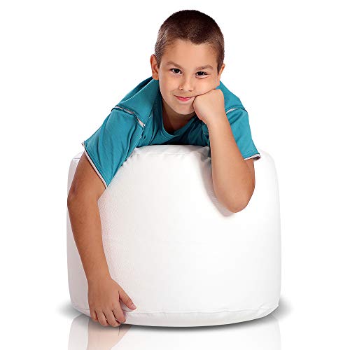 Ecopuf Point | Pouf Sitzhocker 55x40 aus Kunstleder | Pouf Hocker Runder Sitzpouf | Indoor und Outdoor als Fußhocker Yoga-Sitzkissen, Meditationskissen geeignet | Mit Polystyrol Füllung (EPS Perlen) von Ecopuf