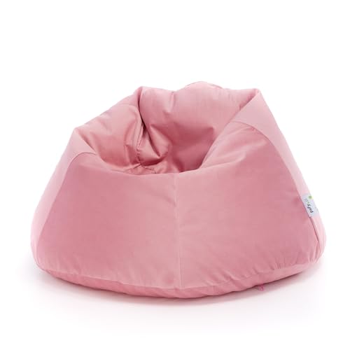 Ecopuf Relax | Sitzsack Abnehmbarer Bezug Maschinenwaschbar aus Mikrofaser Samt | Ideal für Gaming, Entspannen, Lesen | Sitzsack Sessel mit Polystyrol Füllung - Rosa A19 von Ecopuf
