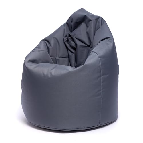 Ecopuf - Sako Pouf Sessel Outdoor - Sitzsack Kinderzimmer - Robuster Stoffsack - Entspannungssessel - Wohnungseinrichtung - Sessel Größe L - 70x110cm, Grau Nc16 von Ecopuf