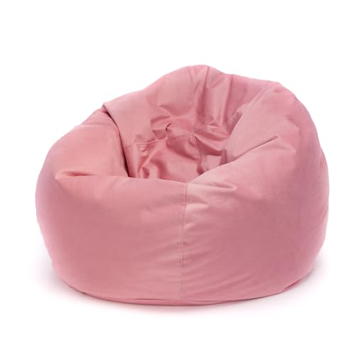 Ecopuf Sakwa | Pouf Sesselsack Größe L | Sitzsack Sessel Innensessel, abnehmbar, Sitzsack aus Mikrofaser, schmutzabweisend, Sessel mit Polystyrol-Polsterung - Sitzsack 95 x 65 cm - Rosa A19 von Ecopuf