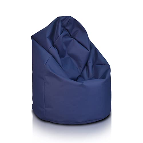 Ecopuf | Sitzsack Blau Größe L - Innen und Außen Pouf - Fleckenbeständig - Polystyrol Gepolsterter Bean Bag - Sitzsack Erwachsene mit Doppelter Reisverschluss von Ecopuf