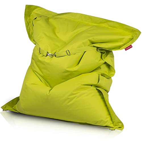 Ecopuf Sitzsack Classic M komplett mit Gurten, Sitzsack aus Polyester, wasserdicht für Innen und Außen, 170 x 135 cm, gefüllt mit Polystyrol von Ecopuf