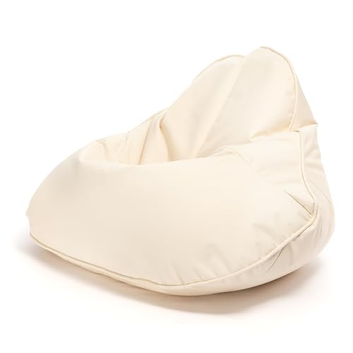 Ecopuf Frog - Sitzsack Kinder, Sessel Hocker Bean Bag, Liegestuhl für Innen und Außen, Puf Sitz Erwachsene aus Polyester, mit Fleckenschutz, Witterungsbeständig, 120x80cm - Creme Nc18 Ecopuf Frog - Sitzsack Kinder, Sessel Hocker Bean Bag, Liegestuhl für Innen und Außen, Puf Sitz Erwachsene aus Polyester, mit Fleckenschutz, Witterungsbeständig, 120x80cm - Creme Nc18 von Ecopuf