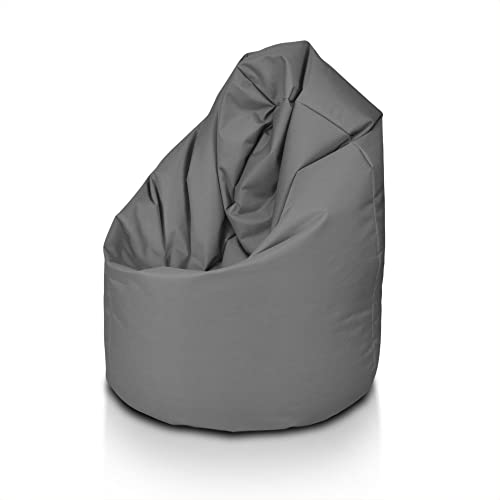 Ecopuf | Sitzsack Grau Größe L - Innen und Außen Pouf - Fleckenbeständig - Polystyrol Gepolsterter Bean Bag - Sitzsack Erwachsene mit Doppelter Reisverschluss von Ecopuf