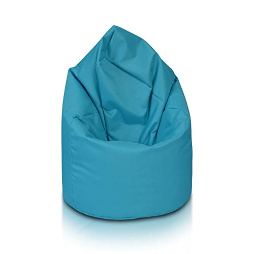 Ecopuf | Sitzsack Hellblaue Größe L - Innen und Außen Pouf - Fleckenbeständig - Polystyrol Gepolsterter Bean Bag - Sitzsack Erwachsene mit Doppelter Reisverschluss von Ecopuf