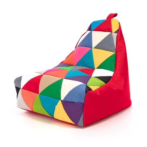 Ecopuf - Sessel Wohnzimmer - Keiko Patchwork S/M Polyester Sack Sitz - Entspannungssessel zum Sitzen - Sack Pouf reißfest schmutzabweisend - Pouff mit Handgriff - Wohnungseinrichtung - Rot Nc12 Ecopuf - Sessel Wohnzimmer - Keiko Patchwork S/M Polyester Sack Sitz - Entspannungssessel zum Sitzen - Sack Pouf reißfest schmutzabweisend - Pouff mit Handgriff - Wohnungseinrichtung - Rot Nc12 von Ecopuf
