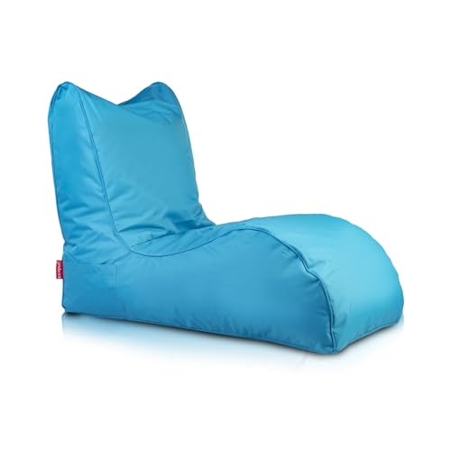 Ecopuf - Sitzsack Naomi, Pouf Sessel aus Polyester - Bequeme Sitzfläche im Meridianstil - Stoffsack mit Styroporkugeln - Entspannungssessel für Wohnzimmer - Farbe Blau NC6 von Ecopuf