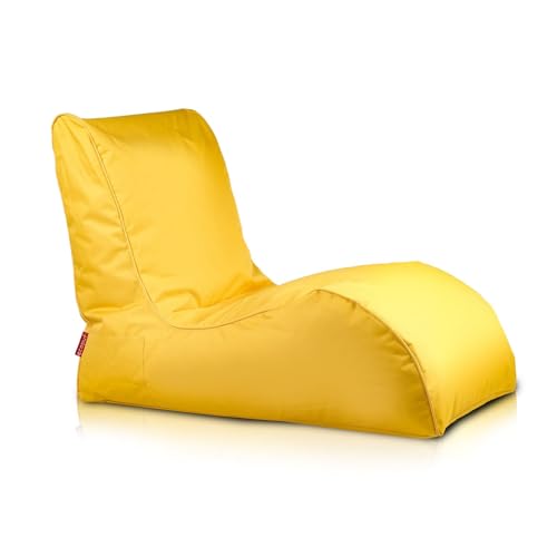 Ecopuf - Sitzsack Naomi, Pouf Sessel aus Polyester - Bequeme Sitzfläche im Meridianstil - Stoffsack mit Styroporkugeln - Entspannungssessel für Wohnzimmer - Farbe Gelb NC4 von Ecopuf