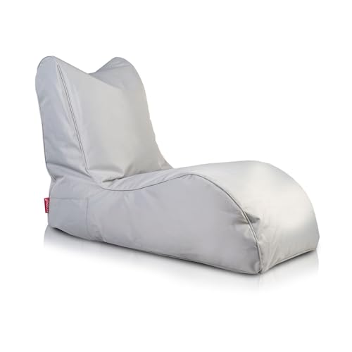 Ecopuf - Sitzsack Naomi, Pouf Sessel aus Polyester - Bequeme Sitzfläche im Meridianstil - Stoffsack mit Styroporkugeln - Entspannungssessel für Wohnzimmer - Farbe Grau NC13 von Ecopuf