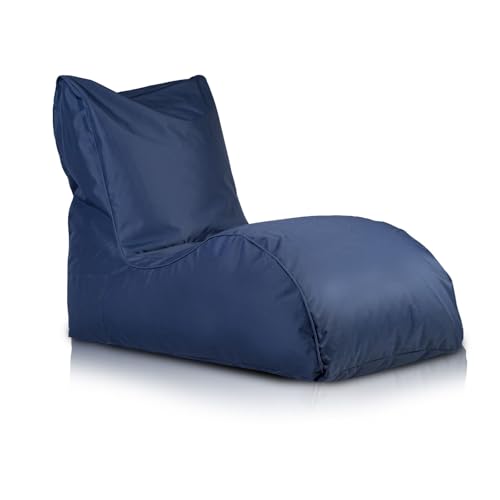 Ecopuf - Sitzsack Naomi, Pouf Sessel aus Polyester - Bequeme Sitzfläche im Meridianstil - Stoffsack mit Styroporkugeln - Entspannungssessel für Wohnzimmer - Farbe Marineblau NC8 von Ecopuf