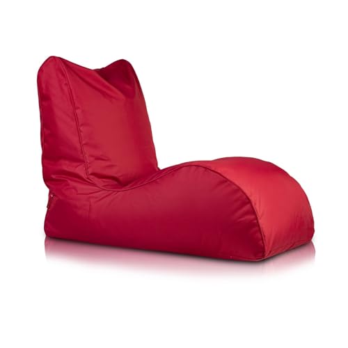 Ecopuf - Sitzsack Naomi, Pouf Sessel aus Polyester - Bequeme Sitzfläche im Meridianstil - Stoffsack mit Styroporkugeln - Entspannungssessel für Wohnzimmer - Farbe Rot NC12 von Ecopuf