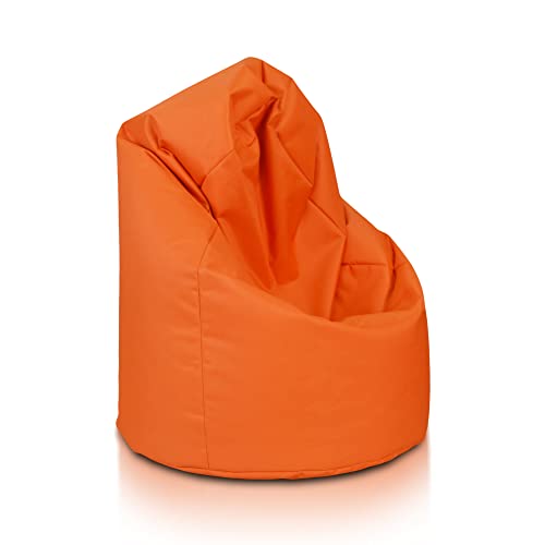 Ecopuf | Sitzsack Orange Größe L - Innen und Außen Pouf - Fleckenbeständig - Polystyrol Gepolsterter Bean Bag - Sitzsack Erwachsene mit Doppelter Reisverschluss von Ecopuf