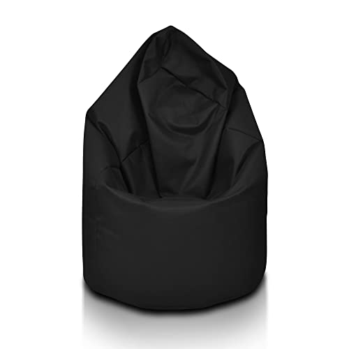 Ecopuf | Sitzsack Schwarz Größe XL - Innen und Außen Pouf - Fleckenbeständig - Polystyrol Gepolsterter Bean Bag - Sitzsack Erwachsene mit Doppelter Reisverschluss von Ecopuf