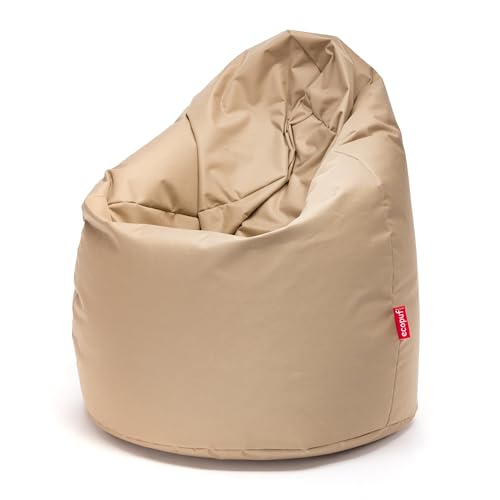 Ecopuf - Sitzsack Sitzsack Beige Größe L - Schlumpf für Innen und Außen - Sessel Pouf Stoff reißfest wasserabweisend - Sitzsack Füllung aus Polystyrolkugeln von Ecopuf