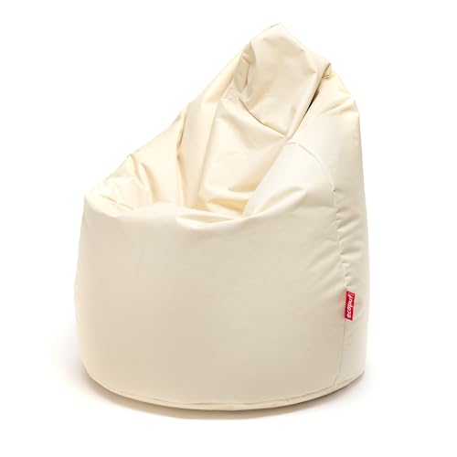 Ecopuf - Sitzsack Sitzsack Creme Größe XL - Schlumpf für Innen und Außen - Sessel Pouf Stoff reißfest wasserabweisend - Sitzsack Füllung aus Polystyrolkugeln von Ecopuf