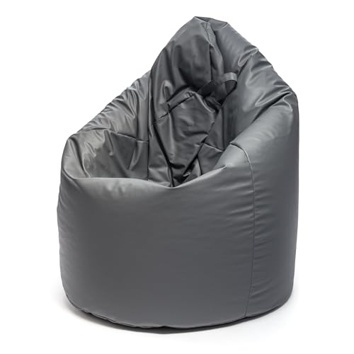 Ecopuf Sitzsack aus Kunstleder mit Füllmaterial EPS Perlen, etterfest Sofa XL Kindersessel Erwachsene Sessel Hocker Pouf Kinderzimmer Gaming Sitzhocker 70x110 cm von Ecopuf