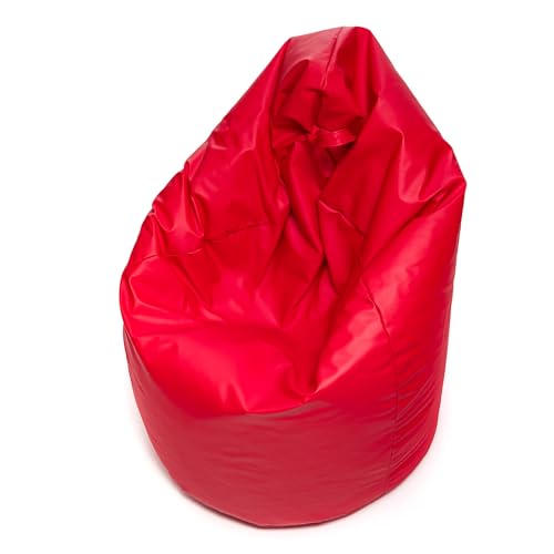 Ecopuf Sitzsack aus Kunstleder mit Füllmaterial EPS Perlen, etterfest Sofa XXL Kindersessel Erwachsene Sessel Hocker Pouf Kinderzimmer Gaming Sitzhocker 85x135 cm von Ecopuf