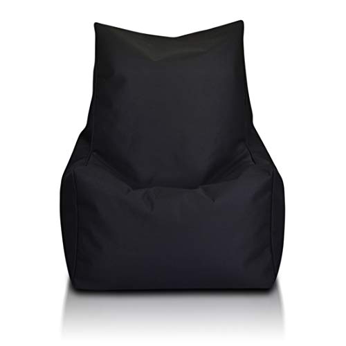 Ecopuf Solid Hochwertiger Sitzsack Sitzkissen aus Polyester 82 x 60 cm - Kissen Lounge Sessel für Erwachsene und Kinder - Gemütlicher und hochwertiger Hängesessel Farbe Schwarz NC14 von Ecopuf