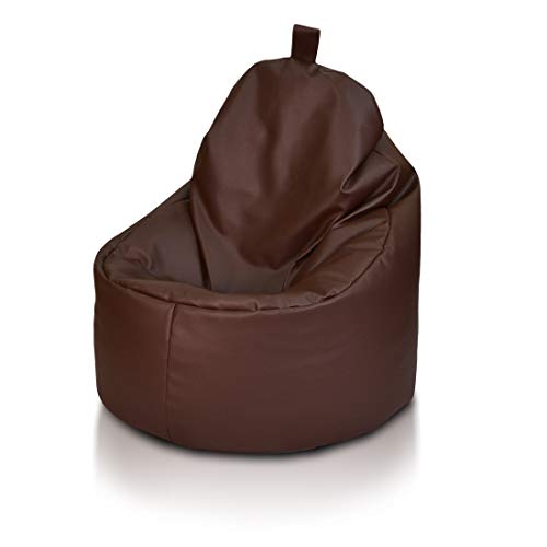 Ecopuf Yoko Sitzsack - Outdoor und Indoor Beanbag aus Kunstleder mit Anti-Verlust Reißverschluss von Ecopuf