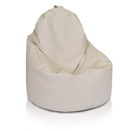 Ecopuf Yoko Sitzsack - Outdoor und Indoor Beanbag aus Kunstleder mit Anti-Verlust Reißverschluss von Ecopuf