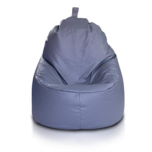Ecopuf Yoko Sitzsack - Outdoor und Indoor Beanbag aus Kunstleder mit Anti-Verlust Reißverschluss von Ecopuf