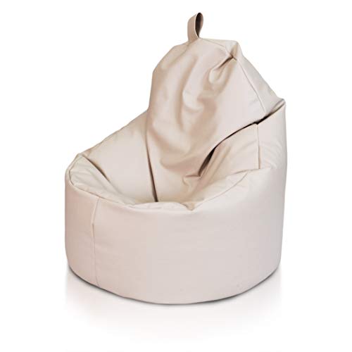 Ecopuf Yoko Sitzsack - Outdoor und Indoor Beanbag aus Kunstleder mit Anti-Verlust Reißverschluss von Ecopuf