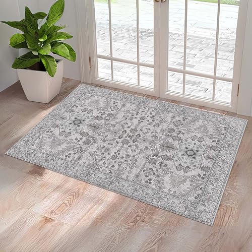 Waschbarer Eingangs-Teppich, rutschfest, für Flur, Eingänge, Küche, Badezimmer, Schlafzimmer, ultraweicher Flanell-Teppich, Küchenteppiche mit Gummi-Rückseite, Hellgrau, 7,6 x 12,7 cm Waschbarer Eingangs-Teppich, rutschfest, für Flur, Eingänge, Küche, Badezimmer, Schlafzimmer, ultraweicher Flanell-Teppich, Küchenteppiche mit Gummi-Rückseite, Hellgrau, 7,6 x 12,7 cm von Ecordesk