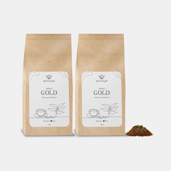 Ecoroyal Espressobohnen gemahlene Kaffeebohnen (Gold) von Ecoroyal