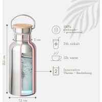 Ecoroyal Trinkflasche Edelstahl 750Ml - Thermosflasche Für Kinder & Erwachsene Wasserflasche Ist Auslaufsicher Isolierflasche von Ecoroyal